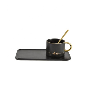 Tazze <span class=keywords><strong>bianche</strong></span> personalizzabili all'ingrosso della maniglia dell'<span class=keywords><strong>oro</strong></span> tazze da caffè turche in ceramica per il ristorante - Product Image 1