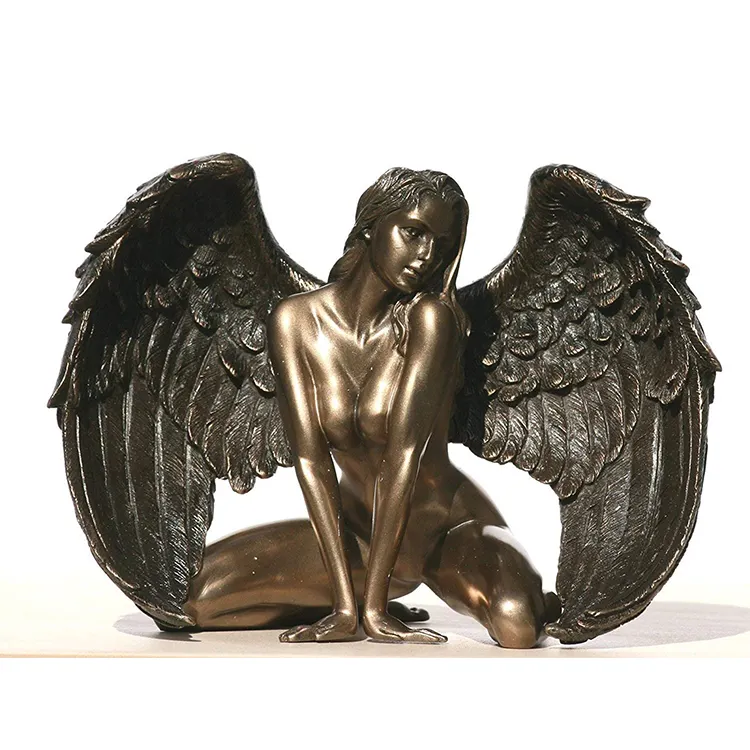 Estatua de resina galvanizada para mujer, estatua artística de ángulo desnudo