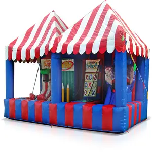 2021 New Rental Interactive 4 In 1 Inflatable Carnival Booth Games / Inflatable Carnival Midway For Kids