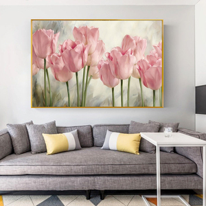 Bel modello moderno pop art dipinto a mano a olio <span class=keywords><strong>di</strong></span> fiori <span class=keywords><strong>di</strong></span> tulipano su tela - Product Image 6