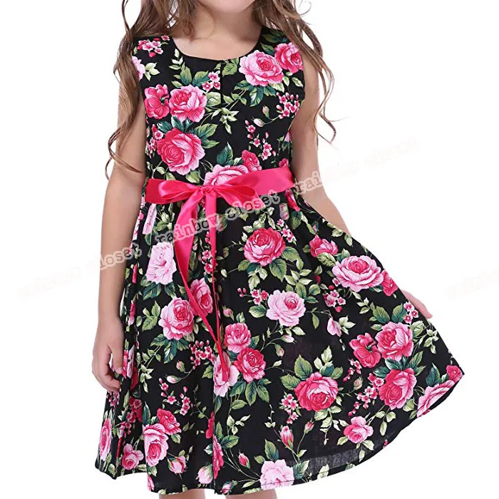 Kid Floral Cotton Girls Flower Dresses Summer Clothes Girls' Dresses