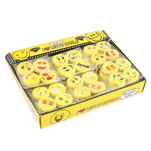 Gomme ronde en TPR avec logo personnalisé, visage souriant jaune amusant, pour promotion - Product Image 6