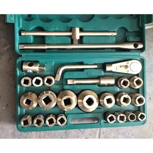 3/4 "1" Dr Socket Set 26 Pcs Kotak Plastik, Tidak Menimbulkan Percikan Tembaga Paduan Alat Safety