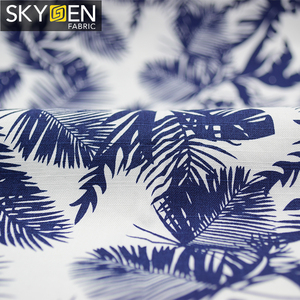 Skygen venta al por mayor 100 algodón personalizado camiseta diseño impreso hojas de <span class=keywords><strong>palma</strong></span> tropical tela - Product Image 1