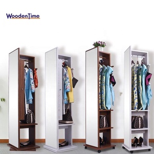 mural accroché rotation de stockage mobile push-sur <span class=keywords><strong>manteau</strong></span> rack/pleine longueur bijoux miroir <span class=keywords><strong>armoire</strong></span> avec garde-robe - Product Image 4