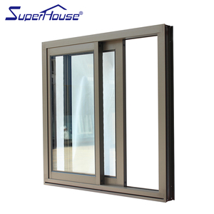 Superhouse Sức Mạnh Ánh Sáng Nâu Nhôm Ba Rõ Ràng Tempered Hollow Glass Cửa Sổ Trượt - Product Image 1