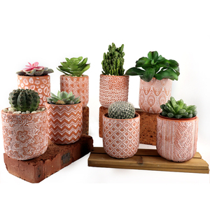 Rond moderne style mat <span class=keywords><strong>balcon</strong></span> jardin décor vivre pot <span class=keywords><strong>de</strong></span> plantes succulentes/terre cuite accueil décoration pots pour plantes - Product Image 4
