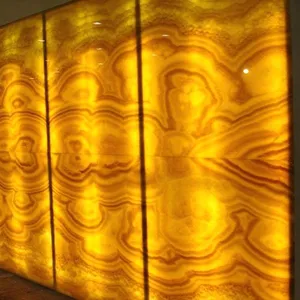 2cm de espessura amarela espessura mármore de ônix, amarelo mel onyx mármore slabs livro retroiluminado