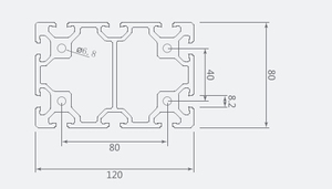 80120 Industrial <strong>Aluminum</strong> Extrusion <strong>T</strong> <strong>Slot</strong> <strong>Aluminum</strong> Proifles for Work Table Frame V <strong>Slot</strong> <strong>T</strong> Track Aluminium <strong>Profile</strong> - Product Image 5