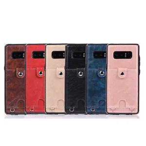 Ốp Lưng Dạng Ví Bao Da PU Cho Điện Thoại Di Động, Ốp Lưng Đựng Thẻ Cho Samsung Galaxy S8 S8plus S9 S9 + Có Dây Xích Dài Có Thể Tháo Rời