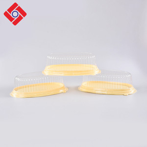 De plástico transparente Pet Oval gran tarta de queso caja de embalaje caja de torta de Mousse de plástico - Product Image 3