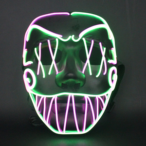 Led Halloween Skeleton Mask Led Light Up Mask Sound Activated Light EL Mask - Product Image 2