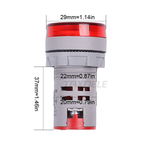 22mm AC60-500V <span class=keywords><strong>LED</strong></span> Groß anzeige Voltmeter <span class=keywords><strong>Digital</strong></span> anzeige Volt Anzeige Signal Lampe Spannungs messer Lichter <span class=keywords><strong>Tester</strong></span> - Product Image 5