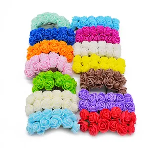 Mini Buquê de Flores Artificiais De Espuma Flor Artificial Guangdong Rosas Cabeças de Flor 144pcs DIY Espuma PE Casamento DIY