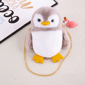 Anime peluche enfants sac d'école bambin enfants mini animal peluche poupée sac à dos personnalisé peluche pingouin sac à dos - Product Image 3