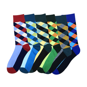 Calzini divertenti felici per donne di <span class=keywords><strong>moda</strong></span> personalizzate all'ingrosso Argyle calzini colorati - Product Image 1
