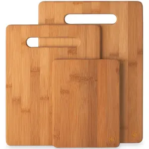 Wholesale new personalized custom size organic kitchen 3 piece bamboo cutting board set, bamboo cutting board set of 3