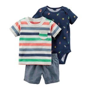 Ensemble 3 pièces de vêtements de qualité supérieure <span class=keywords><strong>pour</strong></span> bébé garçon, chemise barboteuse <span class=keywords><strong>pour</strong></span> nouveau-né, collection - Product Image 4
