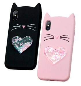 Arenas Movedizas de Gel de silicona gato de la suerte hermosa caja del teléfono para iPhone X - Product Image 3