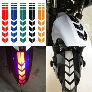 Fita refletora de segurança para motocicleta, adesivos à prova d'água para o fender, seta de aviso de segurança, decalques de carro, motocicleta, acessórios de decoração