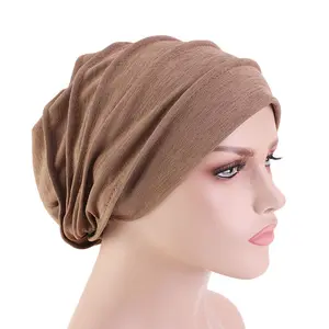 En gros Une Seule Couche Solide <span class=keywords><strong>Bonnet</strong></span> Chapeau Cancer Cap Unisexe Slouch Beanie Turban TJM-267 - Product Image 1