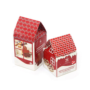 house shape paper box for Christmas cookies package chocolate gable paper box