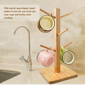 2024ไม้ไผ่ธรรมชาติแบบยืนสำหรับห้องครัวถ้วยชากาแฟที่เก็บถ้วยกิ่งไม้ - Product Image 2