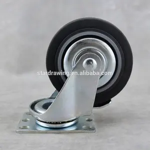 SS Refrigerator TPR Caster Wheel Silent Trolley Wheels with Dust Cover