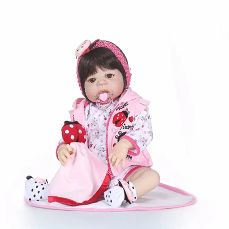 NPK Newborn Baby Doll reborn 55cm/ 22 Inch Reborn Baby girl Real Life Living Doll Toys Soft Silicone Open Eyes