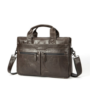 personalizado Instock de cuero Durable maletín carpeta mensajero Laptop bolsa para hombre 15 pulgadas genuino negro 9005 - Product Image 6