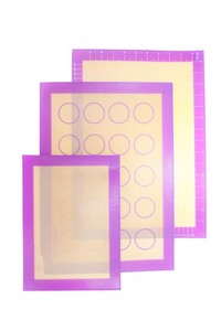 Lot <span class=keywords><strong>de</strong></span> 4 tapis <span class=keywords><strong>de</strong></span> cuisson en silicone comprenant un tapis <span class=keywords><strong>de</strong></span> cuisson à mesurer tapis <span class=keywords><strong>de</strong></span> pâtisserie pour macarons brosse demi-<span class=keywords><strong>feuille</strong></span> pour outils <span class=keywords><strong>de</strong></span> pâtisserie - Product Image 3