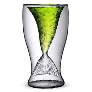 Belle noël fait à la main en verre transparent sirène tasses à boire - Product Image 1