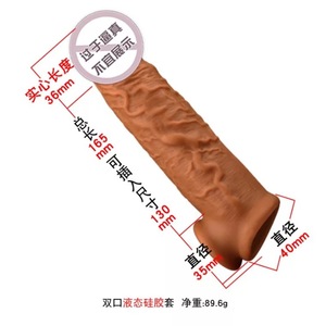 Gerilebilir çift açılış Penis kollu taklit büyütme seks oyuncakları erkekler için prezervatif erkek horoz genişletici yapay Penis artırıcı