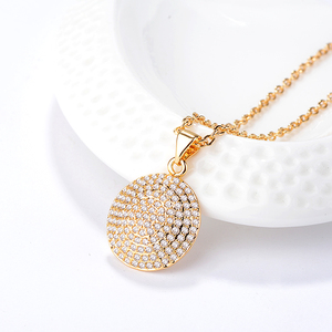 Artículos de Regalo para el Día de San Valentín VHengdian, Joyería de Circonio para Boda y Compromiso, Collar con Colgante Chapado en Oro Amarillo de 18K - Product Image 1
