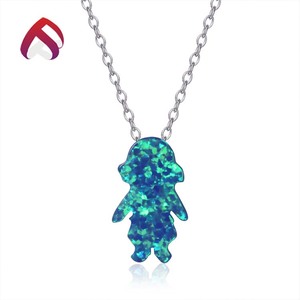 Más bajo de <span class=keywords><strong>la</strong></span> plata esterlina 925 de <span class=keywords><strong>la</strong></span> gota de agua creado opal collar de joyas de piedras preciosas - Product Image 6