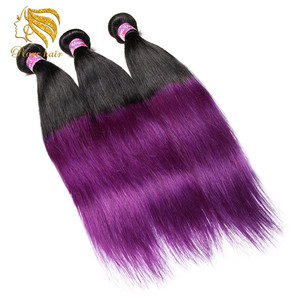 Mix color púrpura ombre armadura del pelo humano negro uva púrpura pelo trenzado, tinte de color púrpura pelo brasileño que teje - Product Image 4