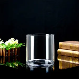 Vaso de vidro em forma de cilindro de 80 cm de altura, peça central para decoração de casamento