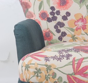 Bois Jambe Canapé Chaise, Fleur <span class=keywords><strong>Tissu</strong></span> <span class=keywords><strong>Fauteuil</strong></span>, Chaise Accoudoir Chaise D'appoint <span class=keywords><strong>Tissu</strong></span> - Product Image 6
