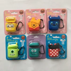 Retail packing cute cartoon silicon protective cover case for airpod