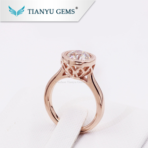 14 K/18 k blanco oro/amarillo 1 quilates siempre uno DEF vvs diamante sintético anillo de compromiso precio de anillo - Product Image 2