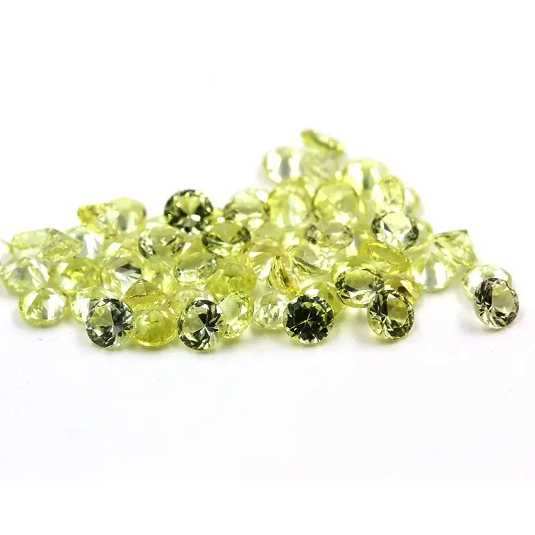 Mooie Ronde Vorm Diamant Geslepen Natuurlijke Gele Saffier Edelsteen Voor Sieraden Maken