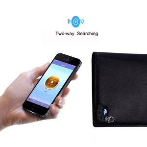 Wholesale Two-way Searching Anti- Lost Mens Wallet Litchi Pattern Second Layer Genuine Leather Smart Wallet for Men
