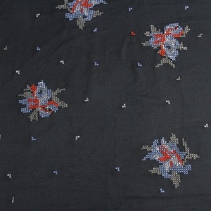 HA-13648C <span class=keywords><strong>Paris</strong></span> Chiffon Tissu Stocklot Tissé Allover Brodé Noir Mode 100 Yards Chiffon Ggt avec Multi Broderie - Product Image 5