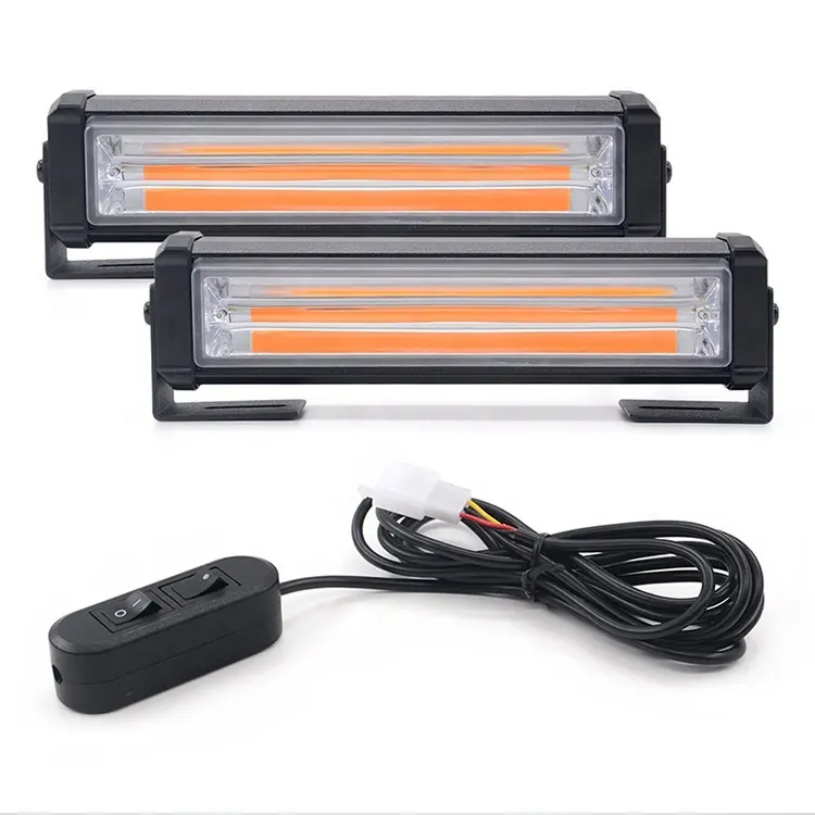 Ultra ince COB LED 20W Amber acil tehlike dikkat yüzey montaj çakarlı lamba araba kamyon Grille güverte Dash yanıp sönen ışık