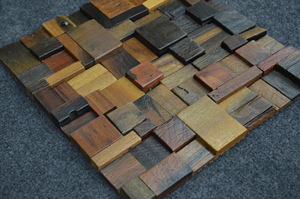 Mosaïque de carreaux en bois de bateau <span class=keywords><strong>ancien</strong></span> au design vintage moderne, bande polie pour panneau mural et de <span class=keywords><strong>sol</strong></span>, pour décorations d'hôtel, aspect parquet naturel - Product Image 3