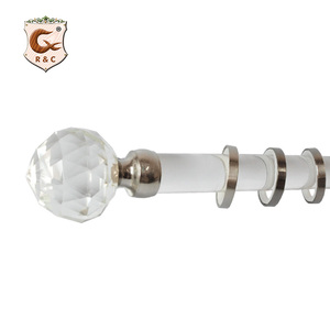 <span class=keywords><strong>Tringle</strong></span> pour rideau en acier inoxydable, accessoire de luxe avec finition en verre de cristal - Product Image 2