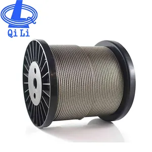 Fabrika fiyat 316 304 paslanmaz çelik tel halat çelik kablo için balıkçılık 1mm 2mm 3mm 1*7 7*7