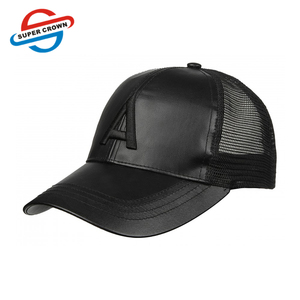 Personalizado de cuero correa trasera sombreros de malla gorra de béisbol sombreros de <span class=keywords><strong>camionero</strong></span> de cuero del snapback sombreros - Product Image 1