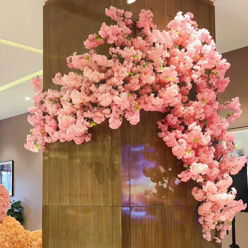 Fase sfondo decorazione albero di ciliegio in fiore per la decorazione di nozze centrotavola albero di ciliegio in fiore artificiale