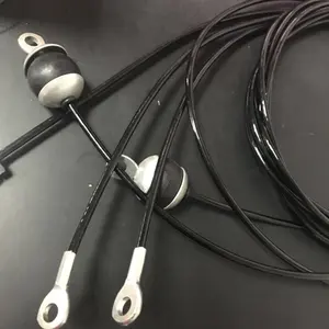 Corda de fio de aço galvanizado revestido do nylon da cor preta